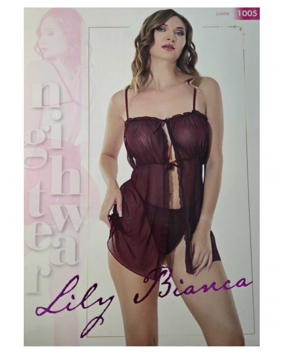 Lily Bianca Kırmızı Gecelik Takımı-1005